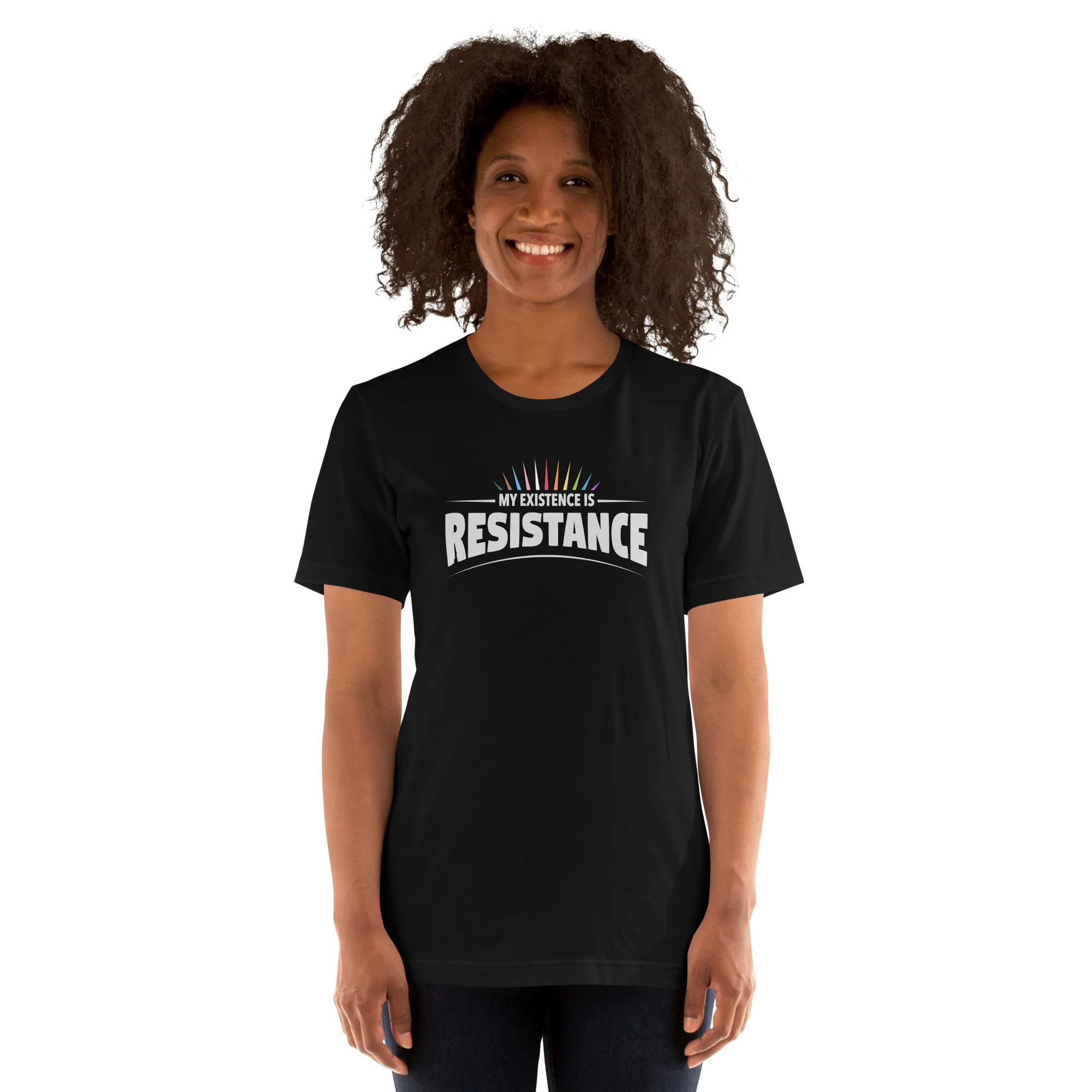 My Existence Is Resistance Rainbow Pride T-Shirt - Image 4