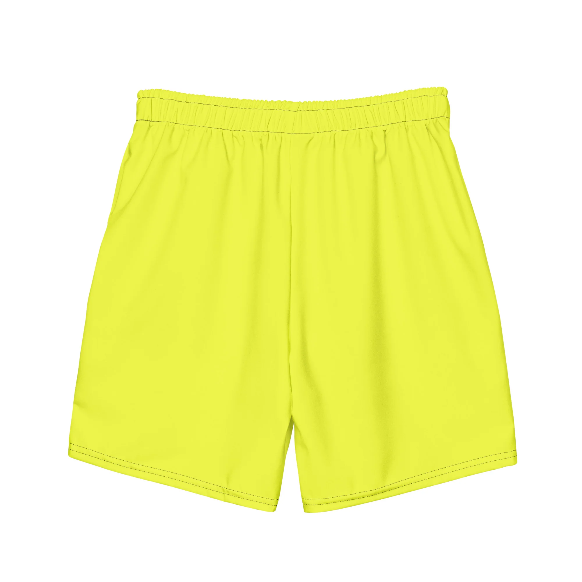 Neon Yellow Swimming Trunks with Rainbow Pocket - Image 4