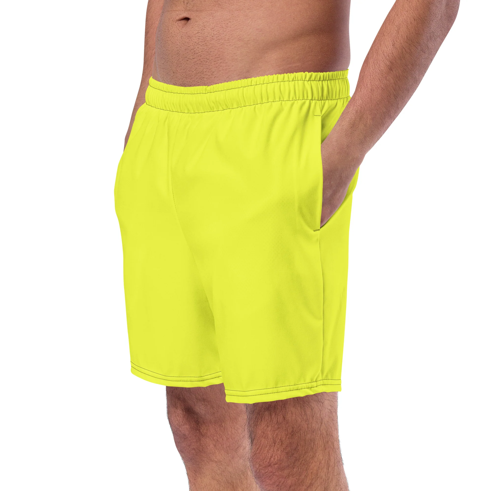 Neon Yellow Swimming Trunks with Rainbow Pocket - Image 7