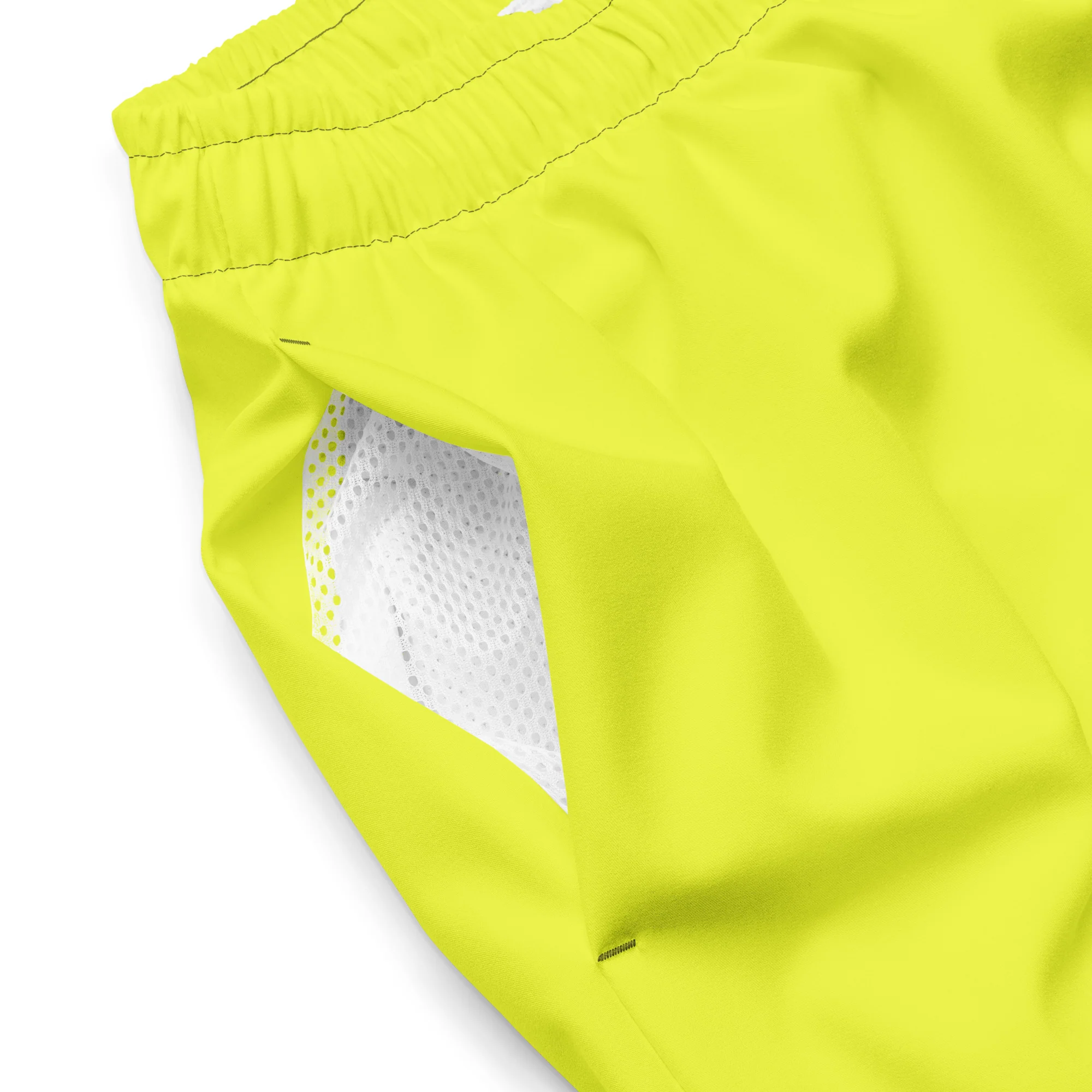 Neon Yellow Swimming Trunks with Rainbow Pocket - Image 8