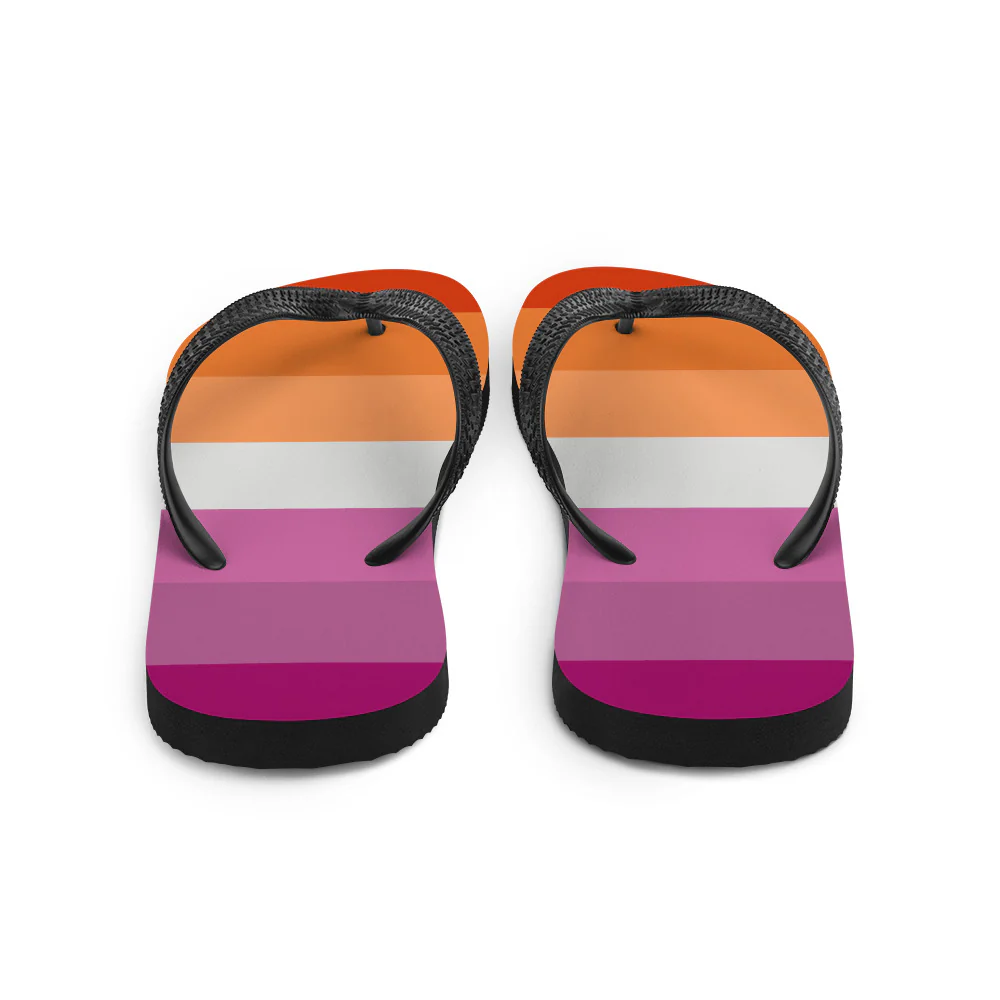 Lesbian 7 Stripe Pride Flag Flip-Flops - Image 3
