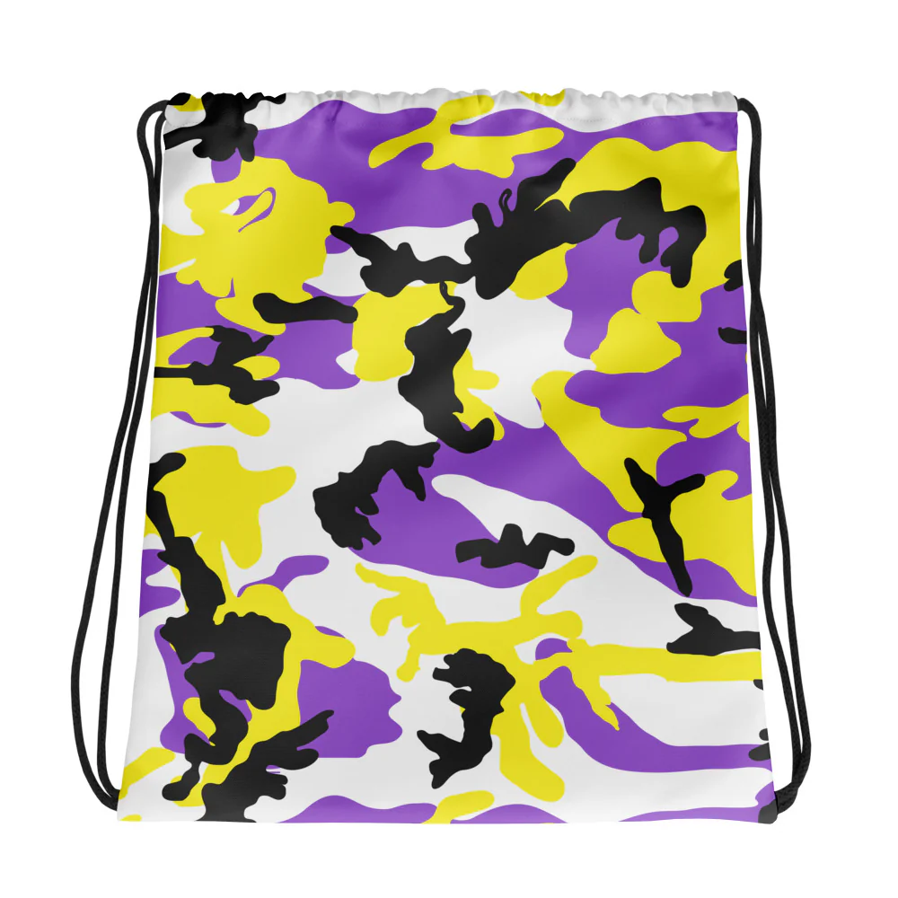 Non-Binary Camo Drawstring Bag - Image 2