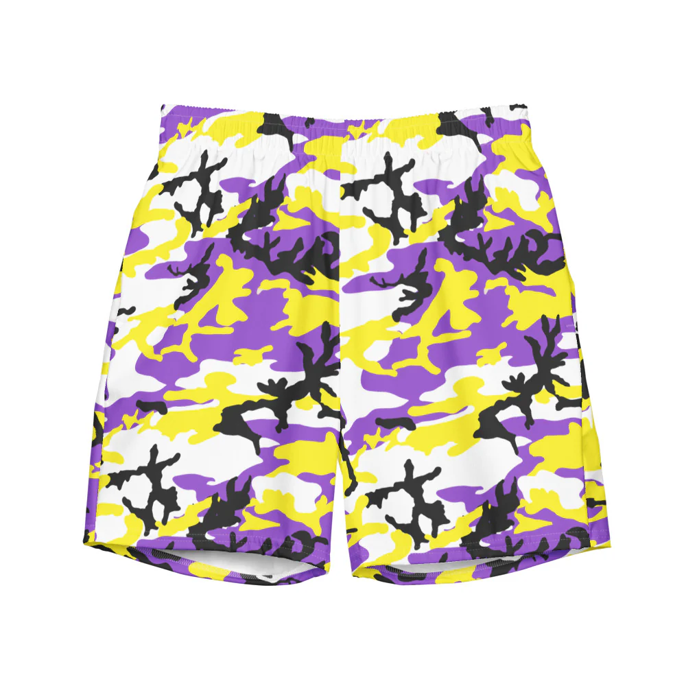 Non Binary Camo Swim Trunks