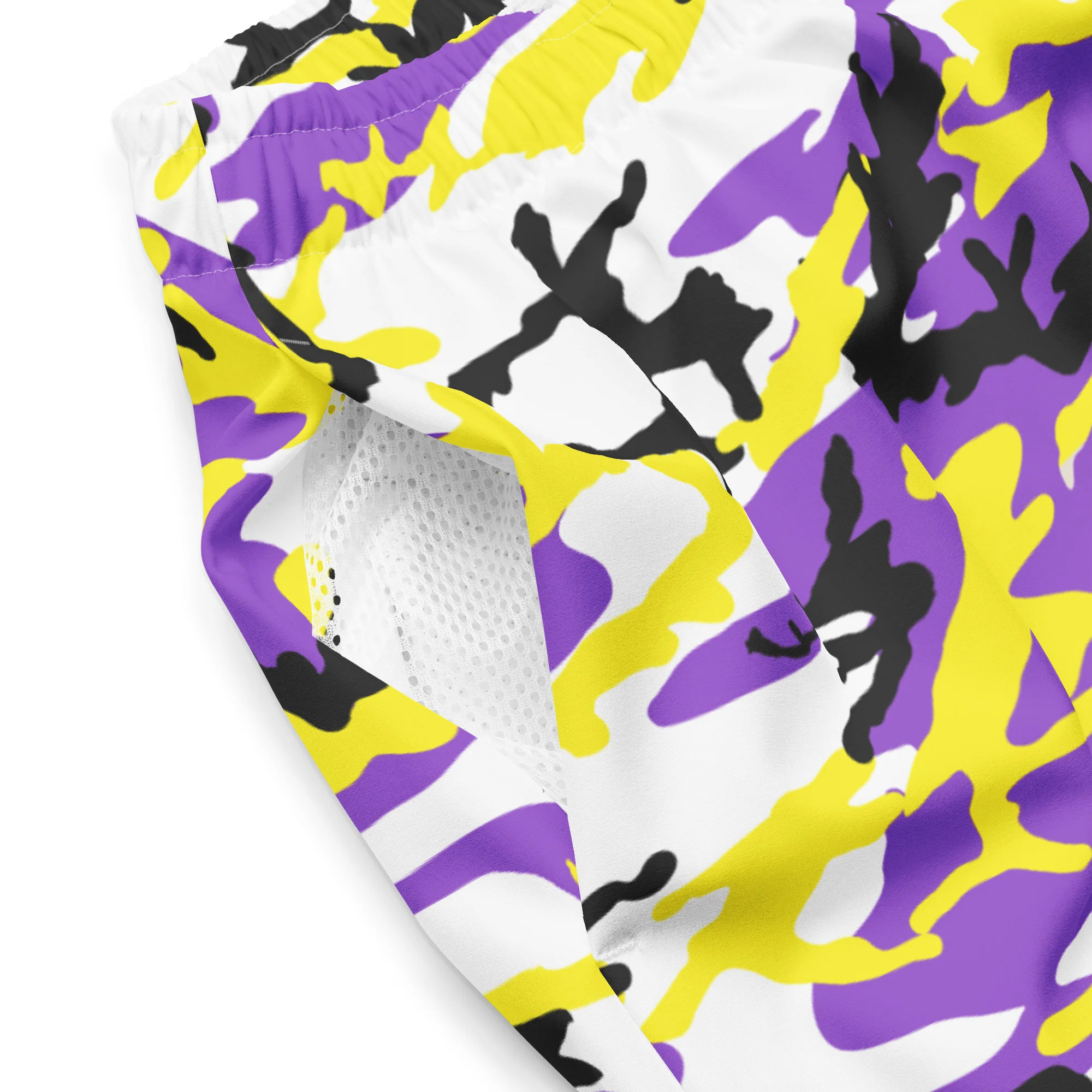 Non Binary Camo Swim Trunks - Image 5