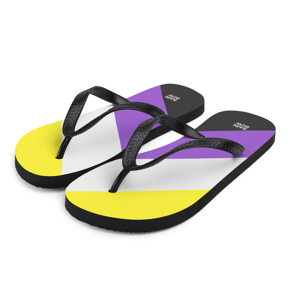 Non-Binary Diagonal Pride Flag Flip-Flops - Image 3