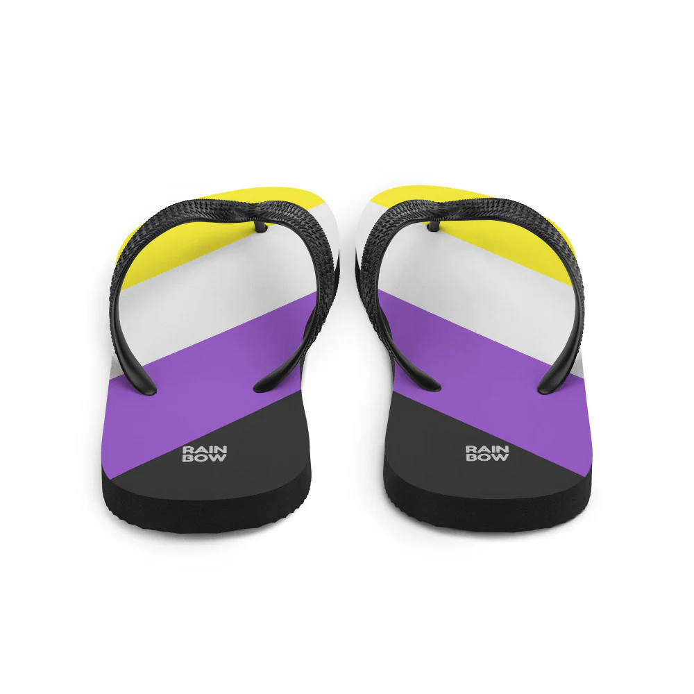 Non-Binary Diagonal Pride Flag Flip-Flops - Image 4