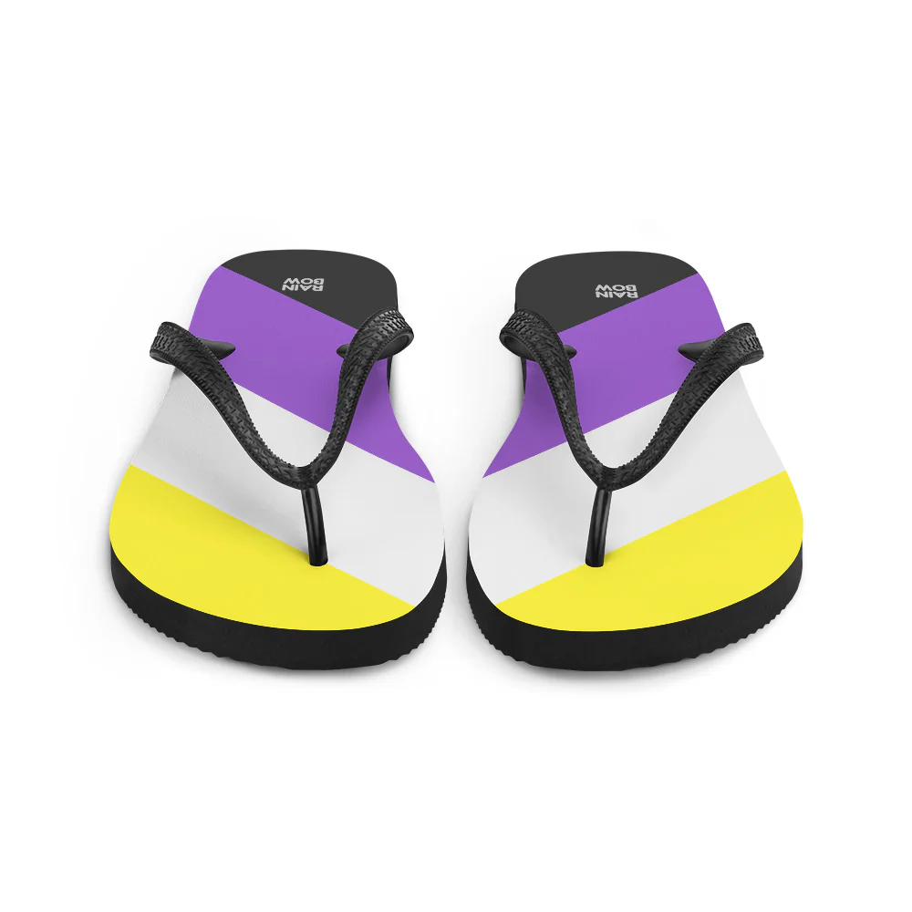 Non-Binary Diagonal Pride Flag Flip-Flops - Image 5