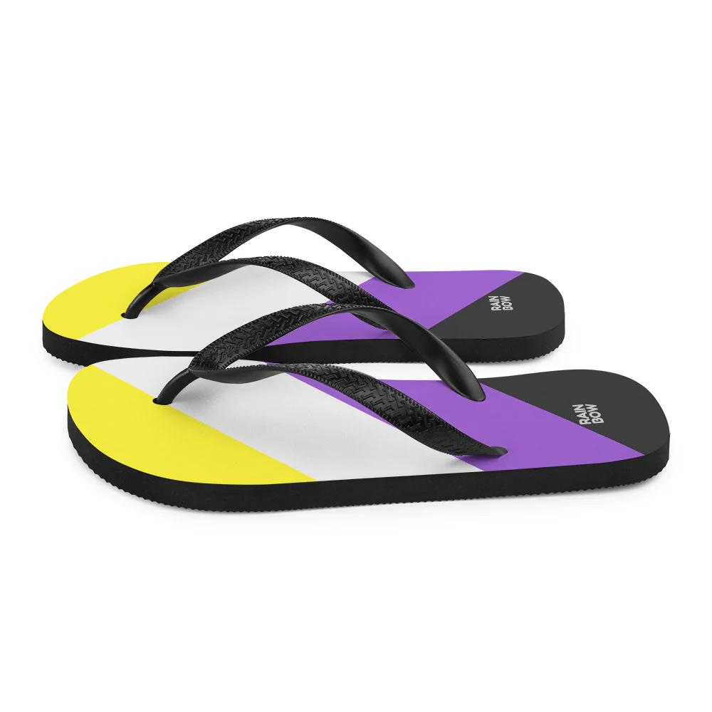 Non-Binary Diagonal Pride Flag Flip-Flops - Image 6