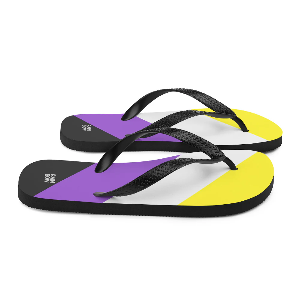 Non-Binary Diagonal Pride Flag Flip-Flops - Image 7