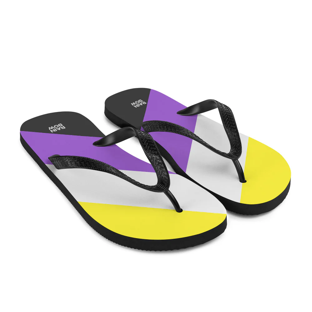 Non-Binary Diagonal Pride Flag Flip-Flops - Image 8