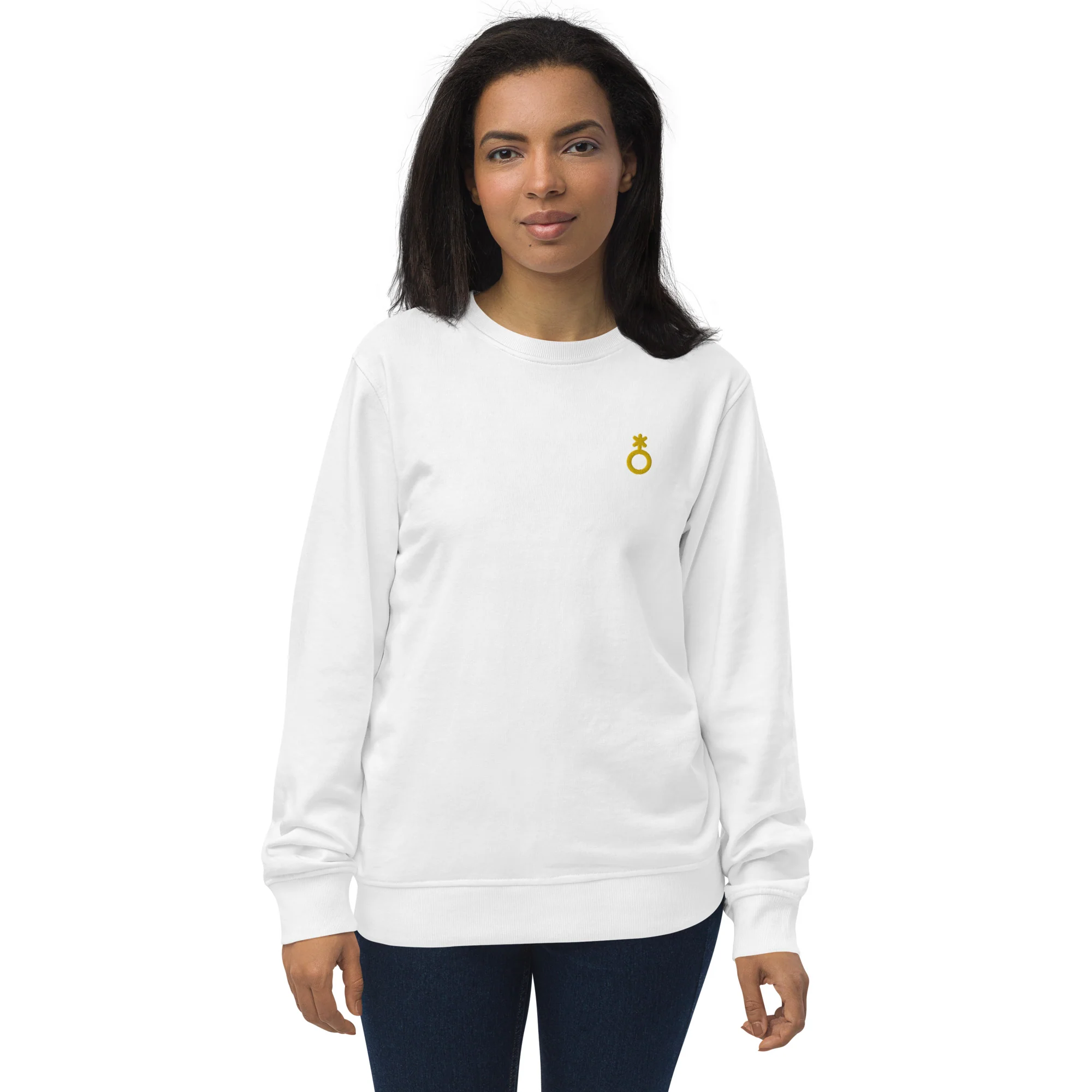 Non-Binary Embroidered Symbol Organic Sweatshirt - Image 3