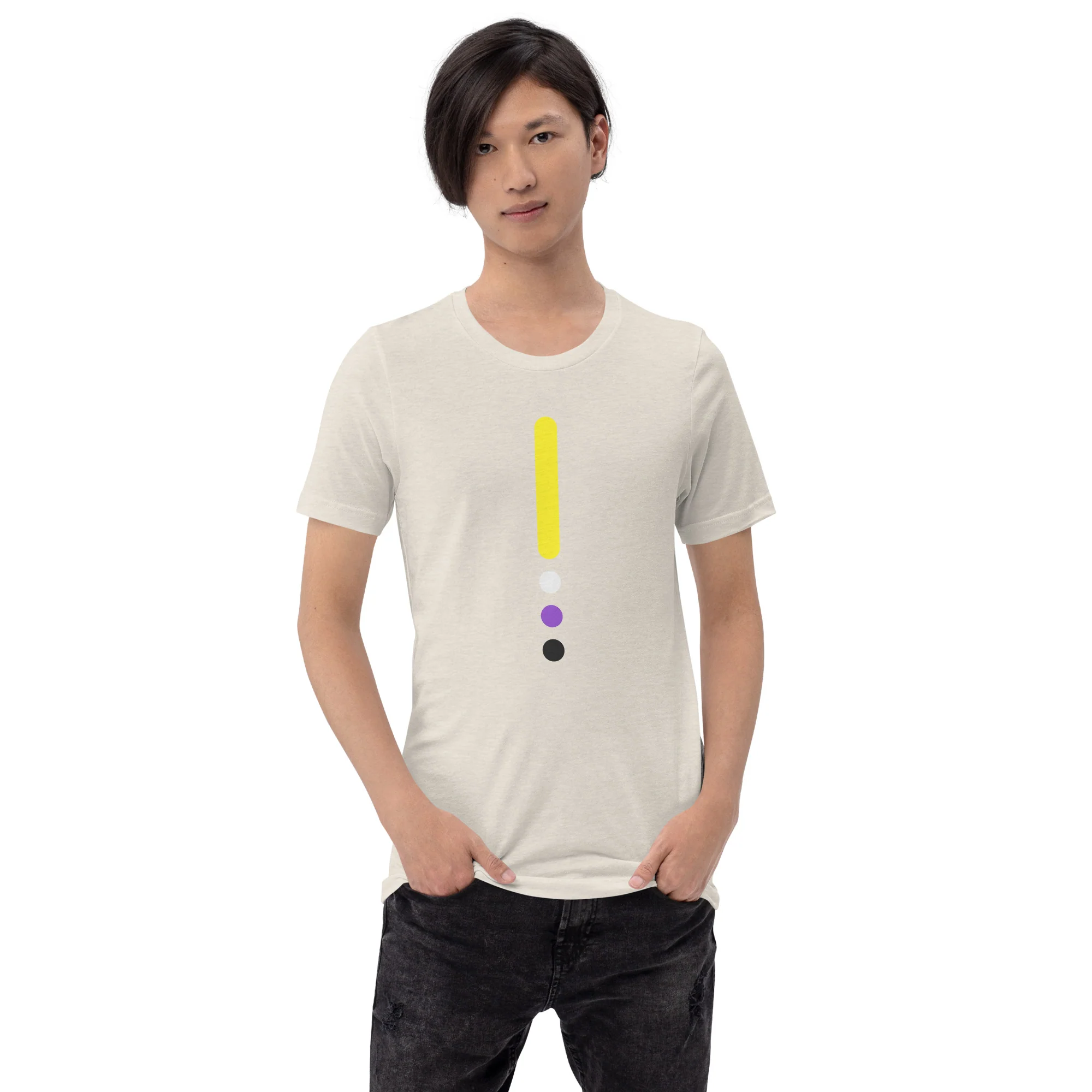 Non-binary Flag Dot Column T-Shirt - Image 2