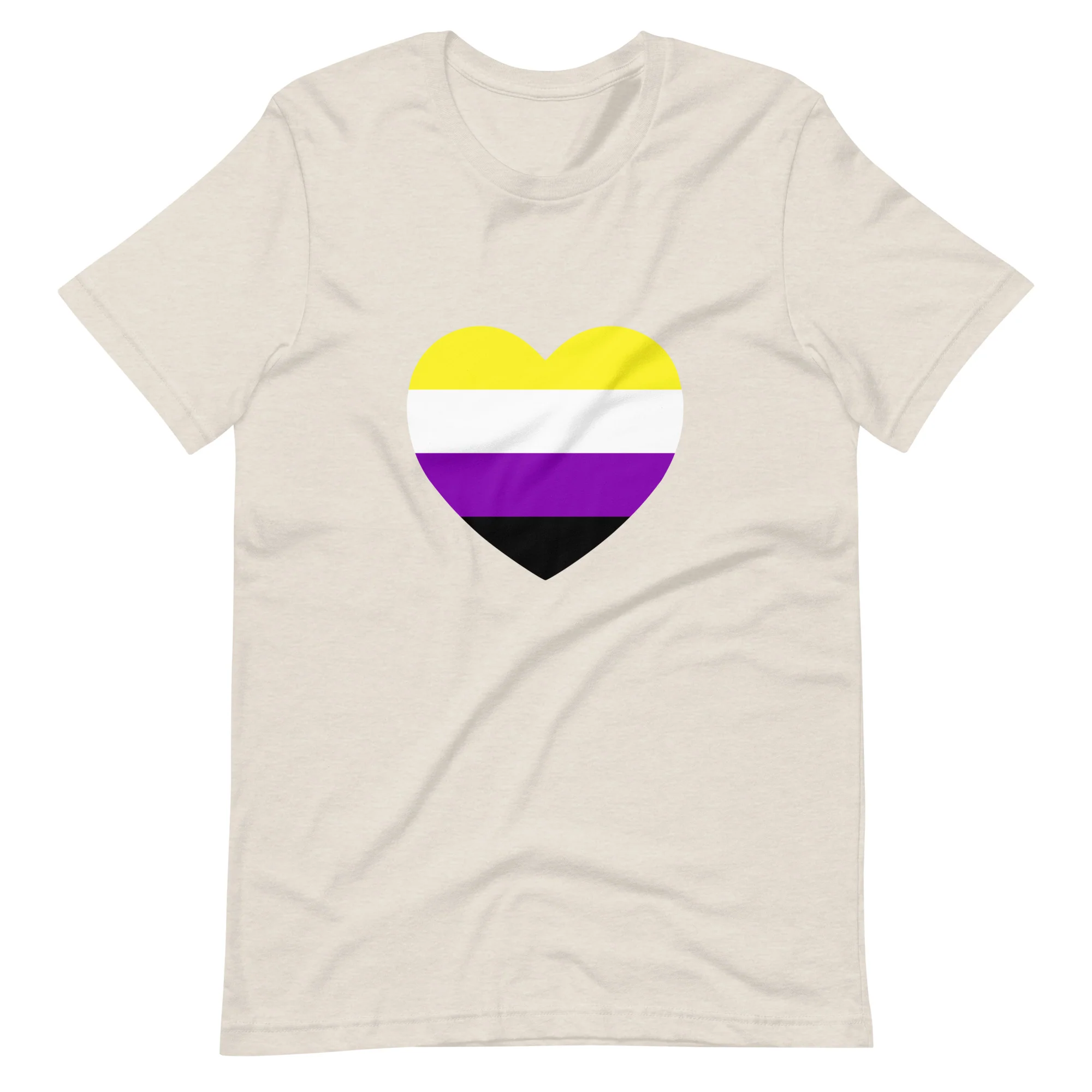 Non-Binary Heart Flag T-Shirt - Image 6