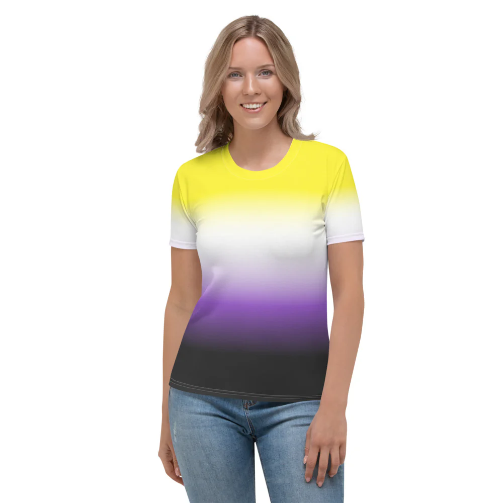 Non-Binary Ombre Pride Flag Fitted T-shirt - Image 2