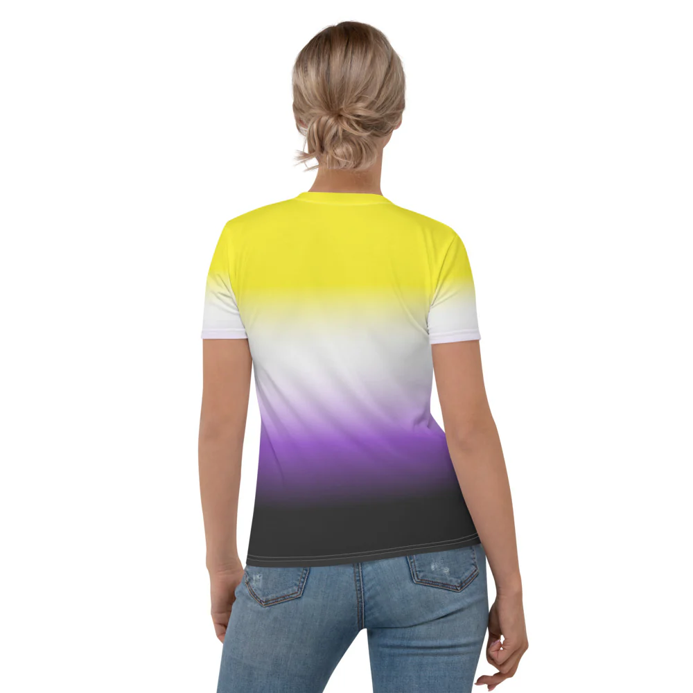 Non-Binary Ombre Pride Flag Fitted T-shirt - Image 3