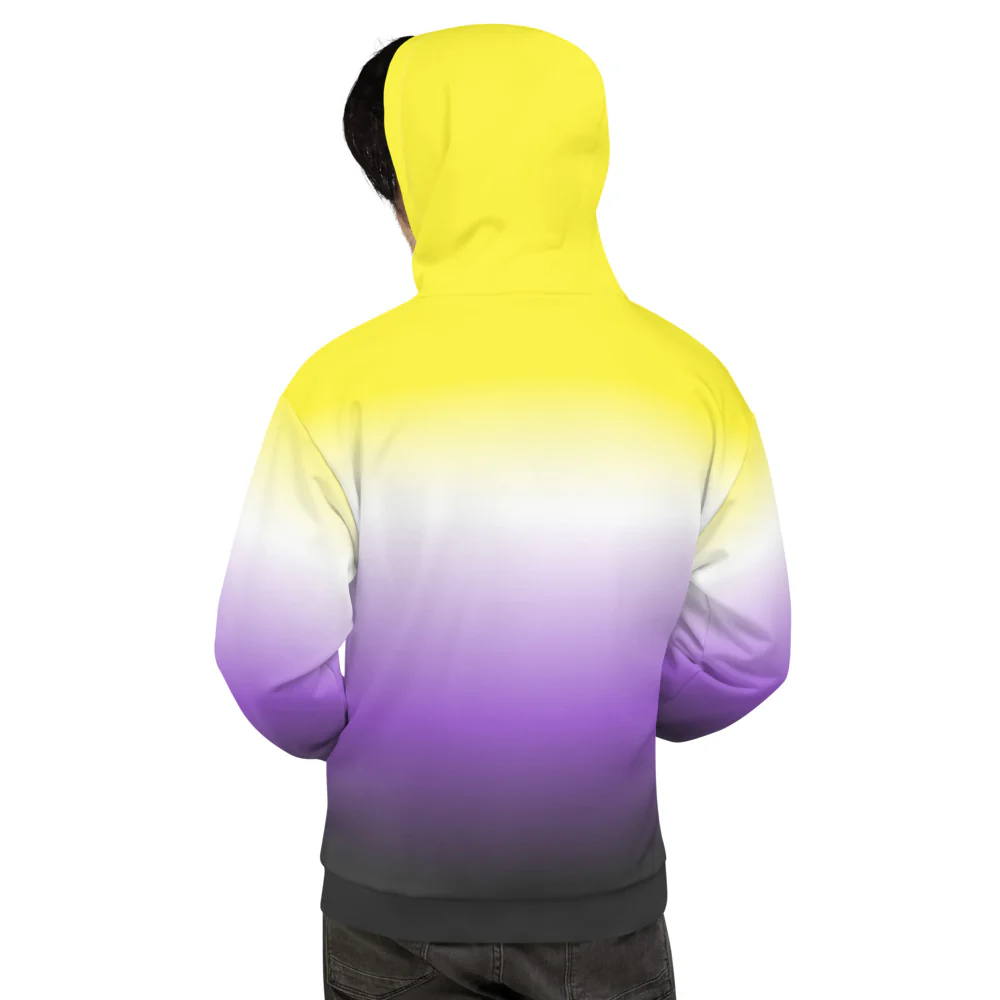 Non Binary Graduated Pride Flag Hoodie - Image 2