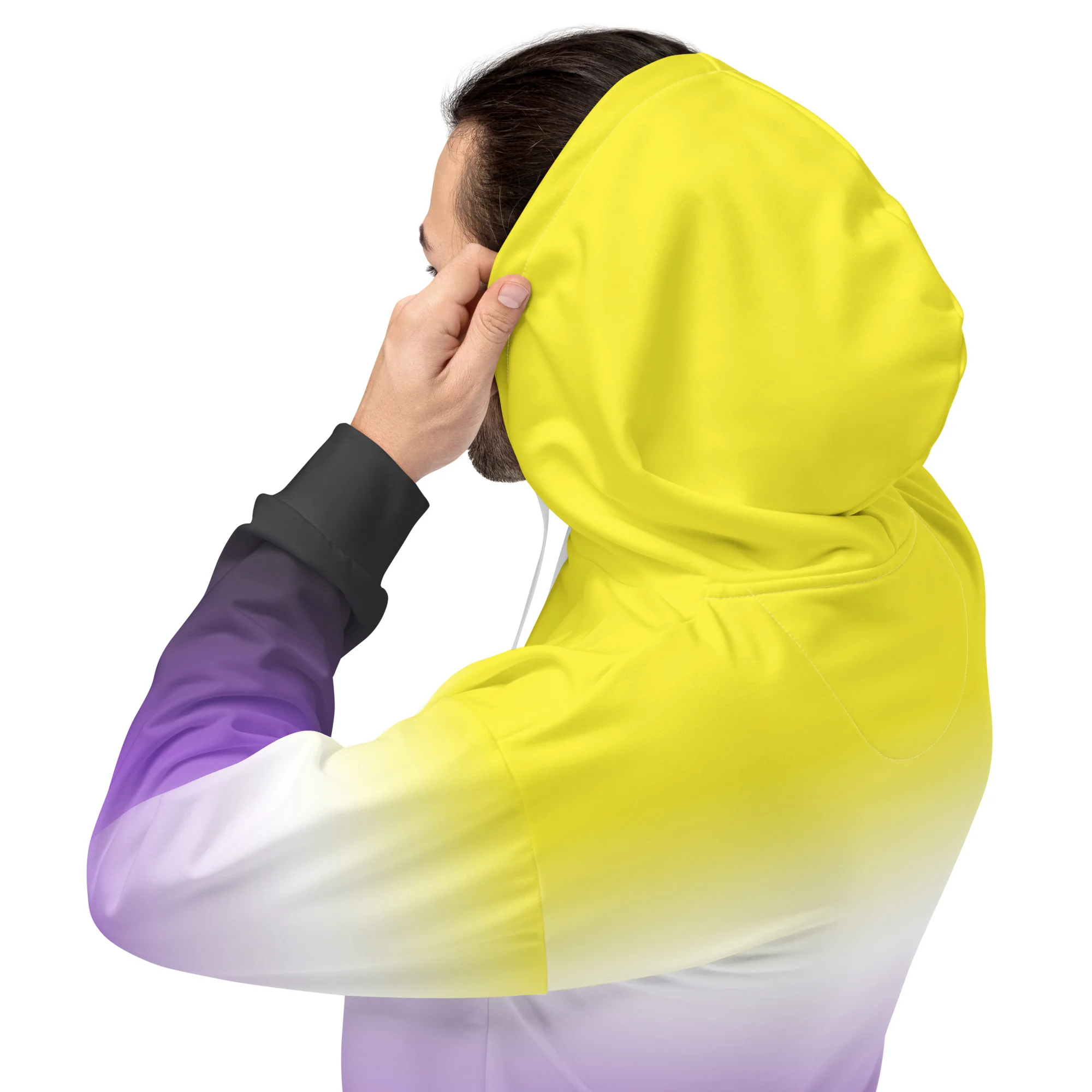 Non Binary Graduated Pride Flag Hoodie - Image 5