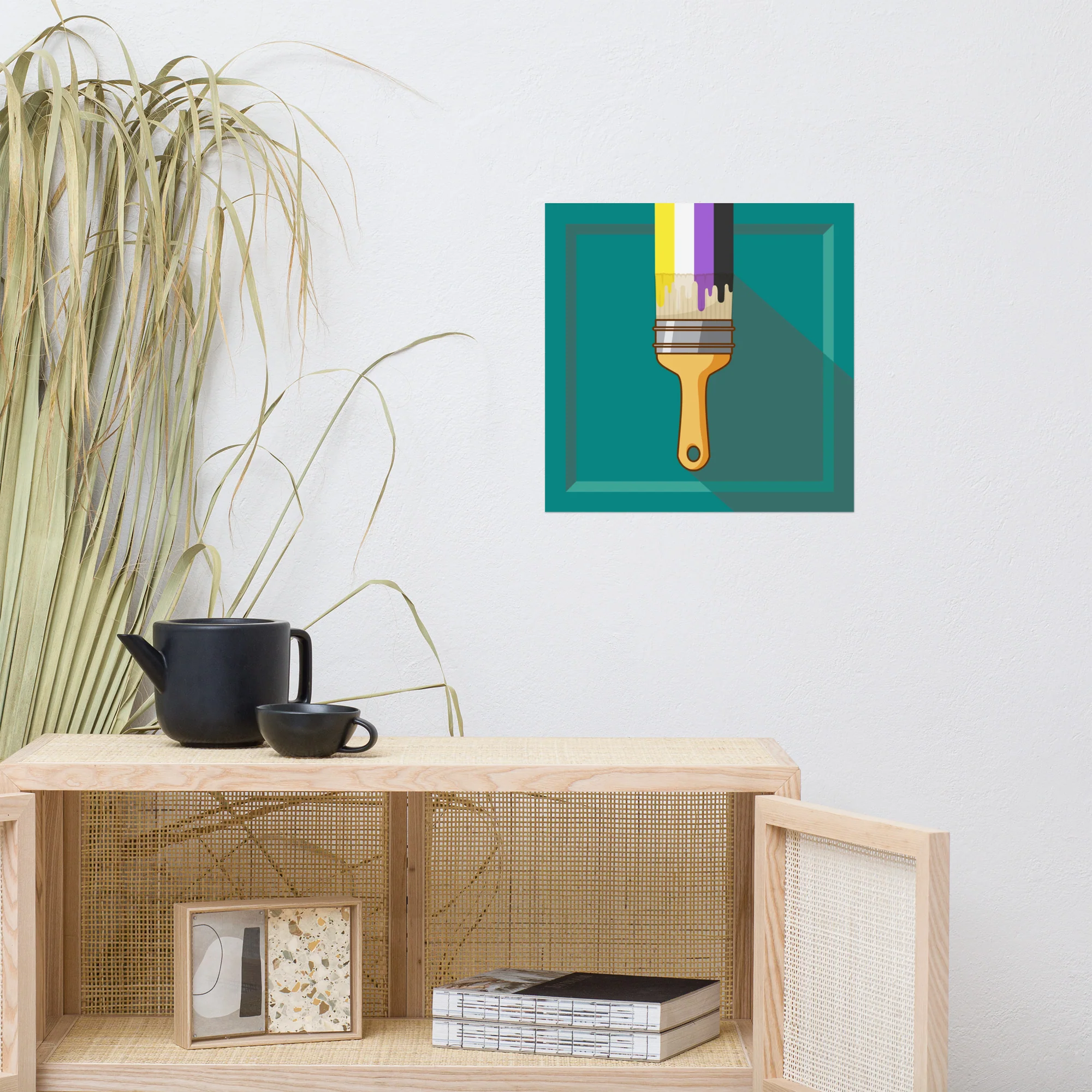 Non Binary Paintbrush Art Print - Image 2