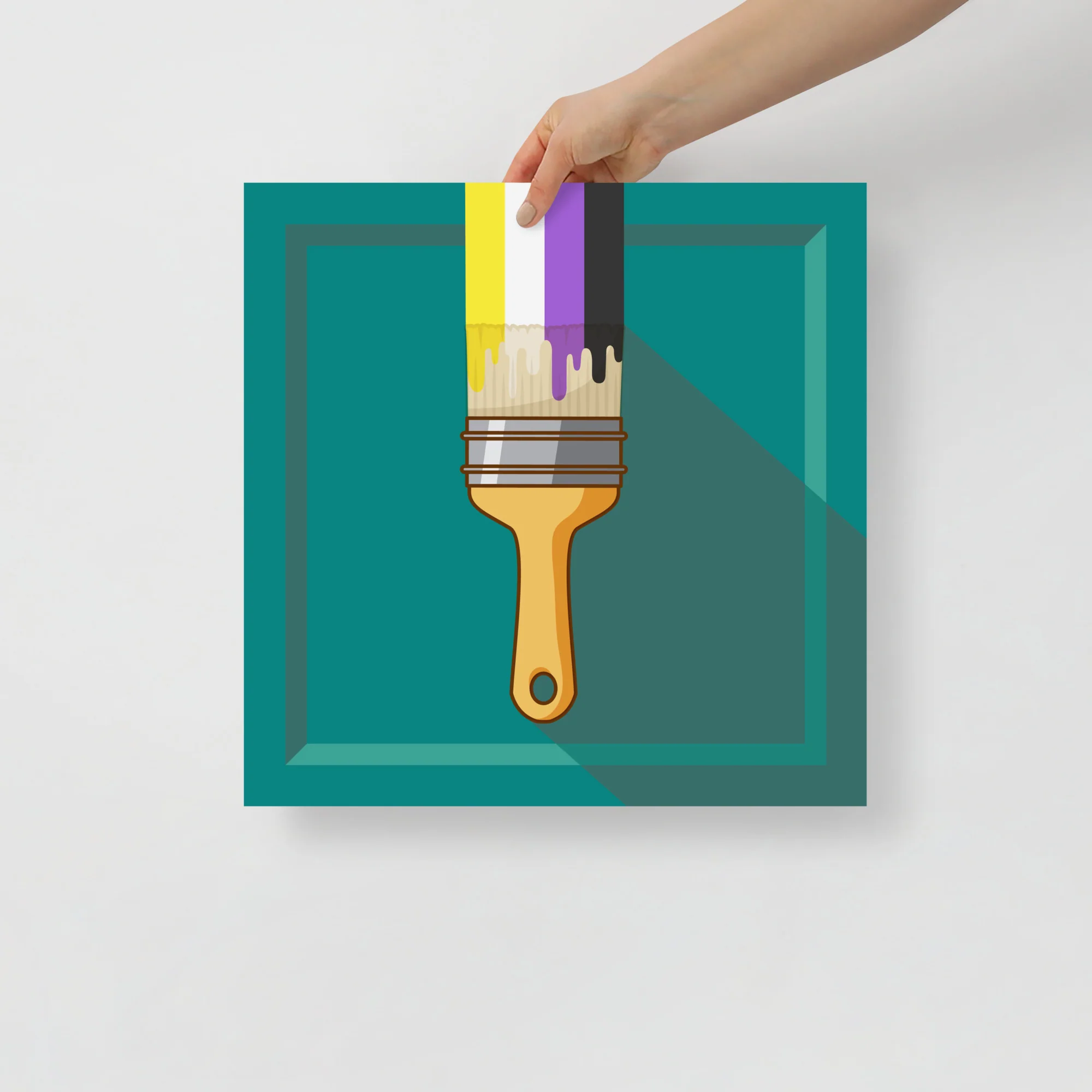 Non Binary Paintbrush Art Print - Image 5