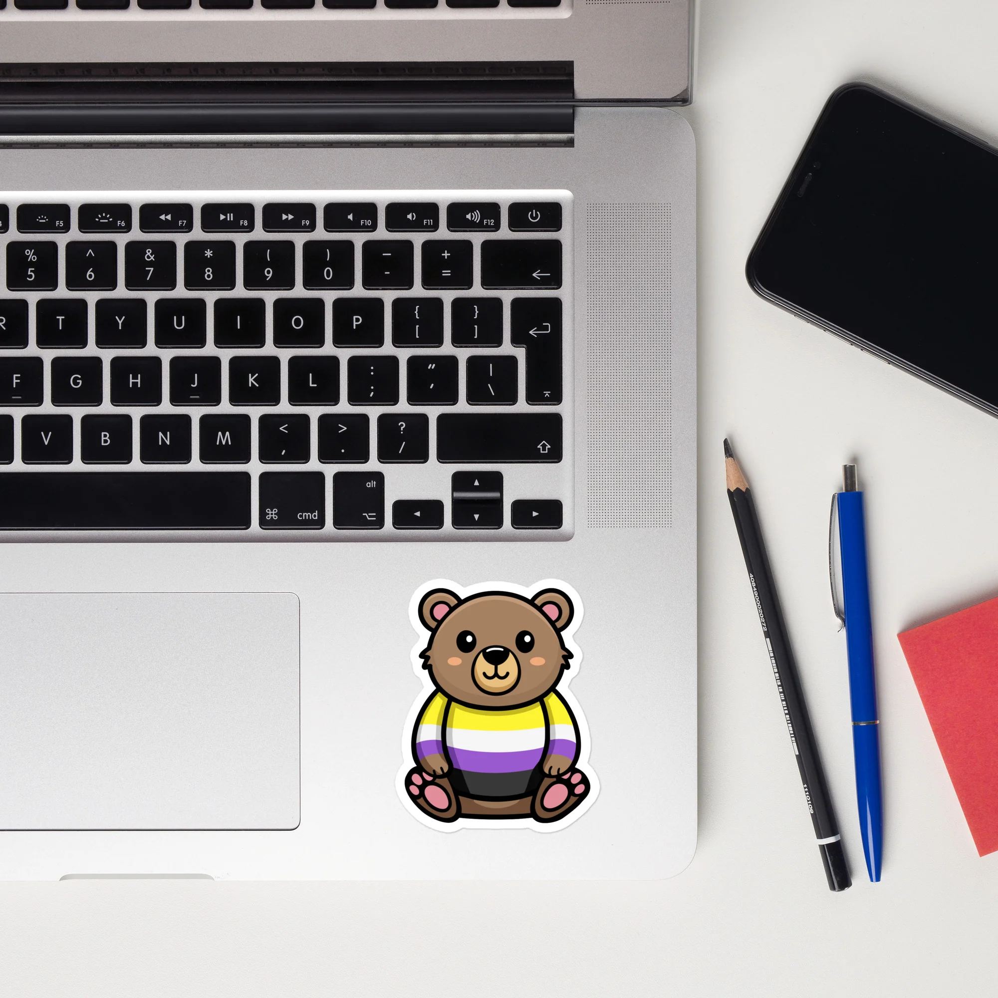 Non Binary Pride Bear Sticker - Image 2