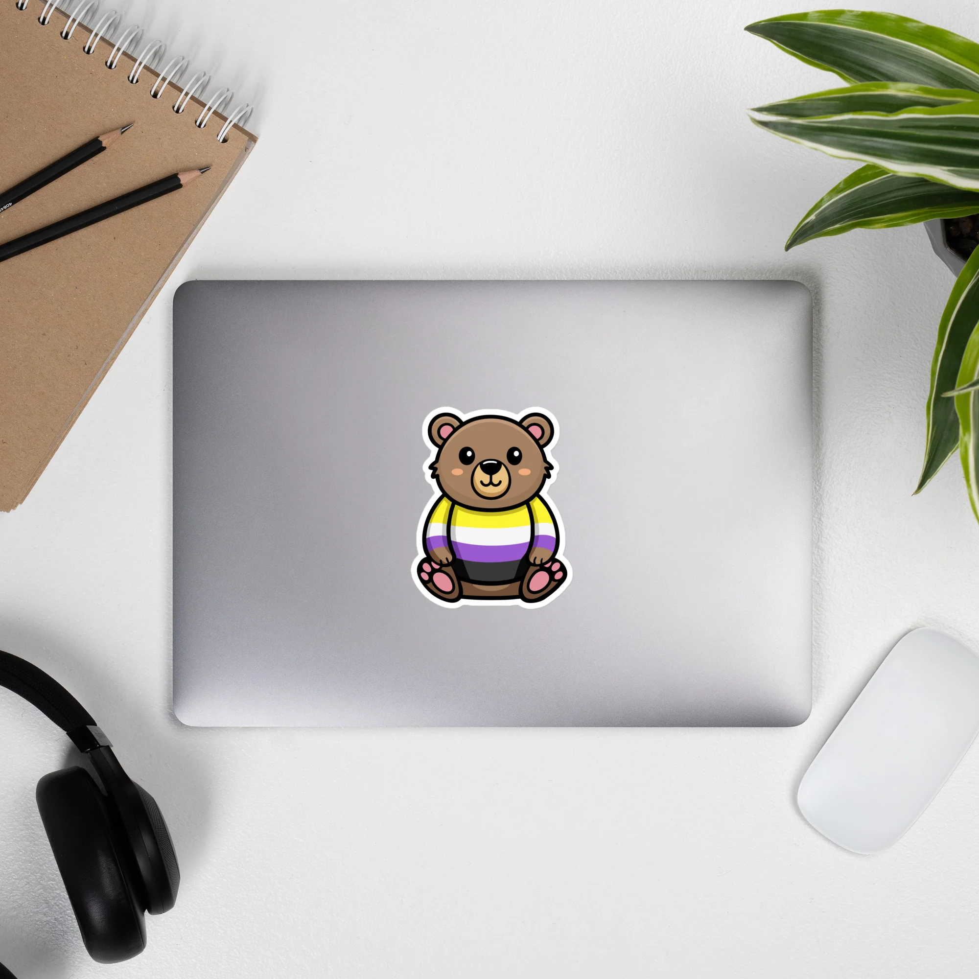 Non Binary Pride Bear Sticker - Image 5