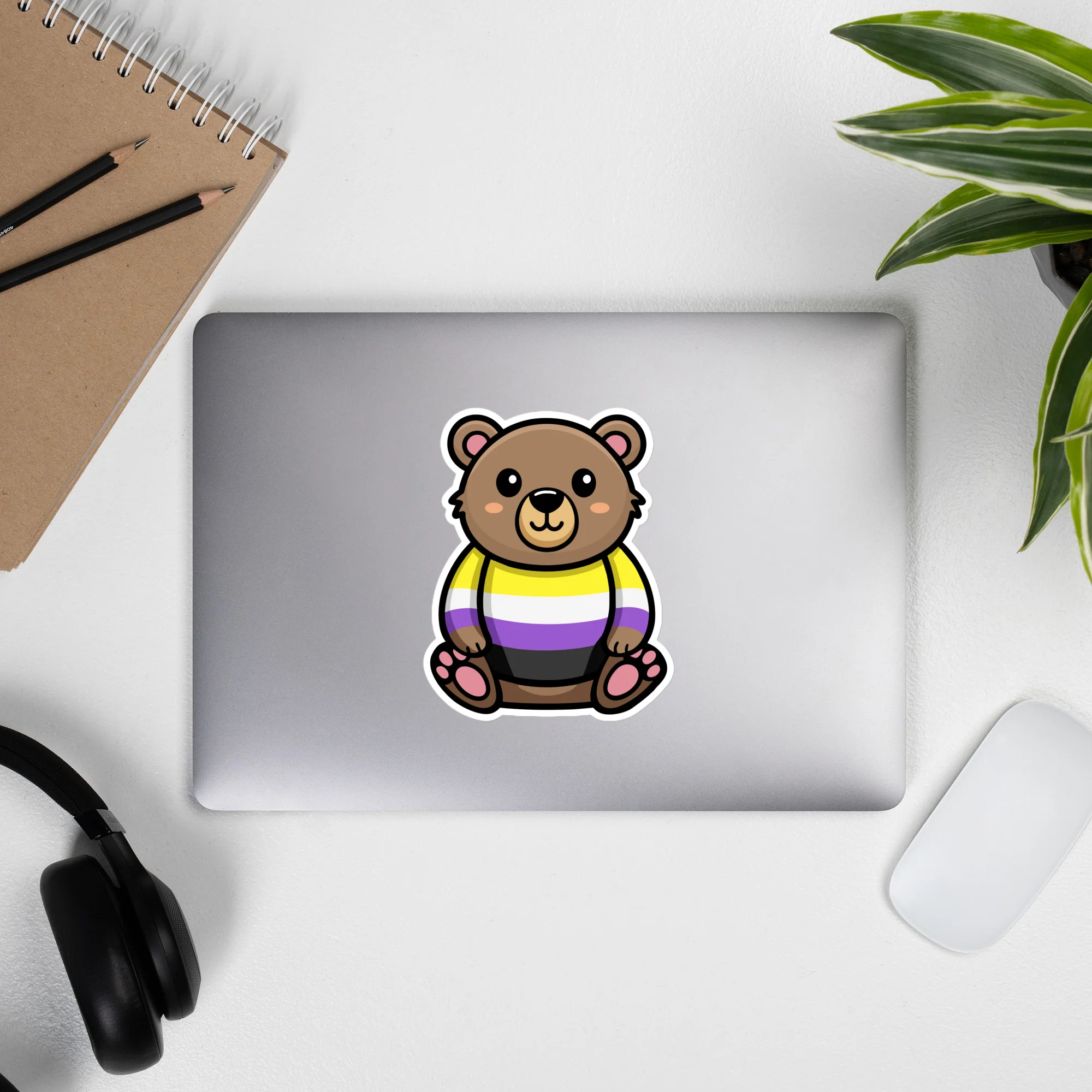 Non Binary Pride Bear Sticker - Image 7
