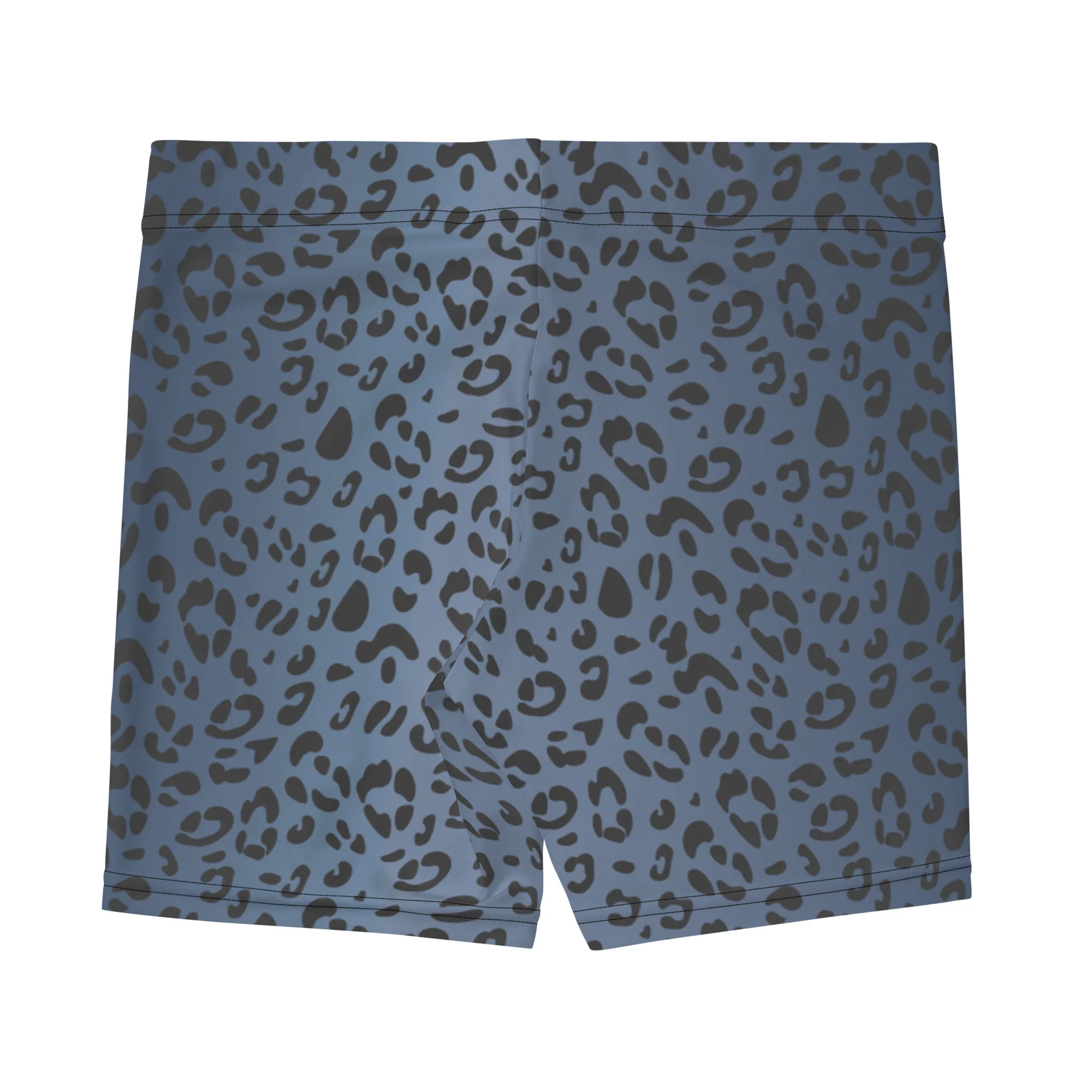 Non-Binary Pride Flag Blue Leopard Print Legging Shorts - Image 3