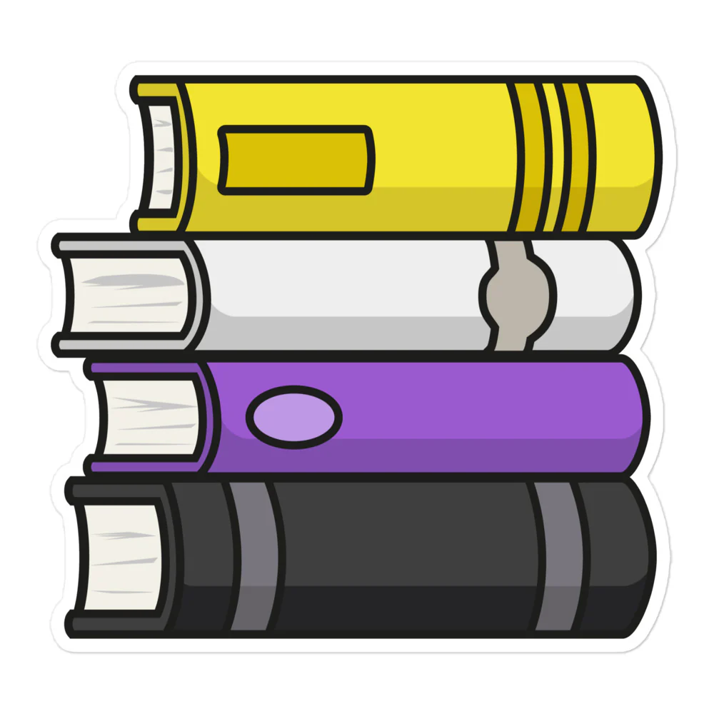 Non Binary Pride Flag Book Stack Sticker