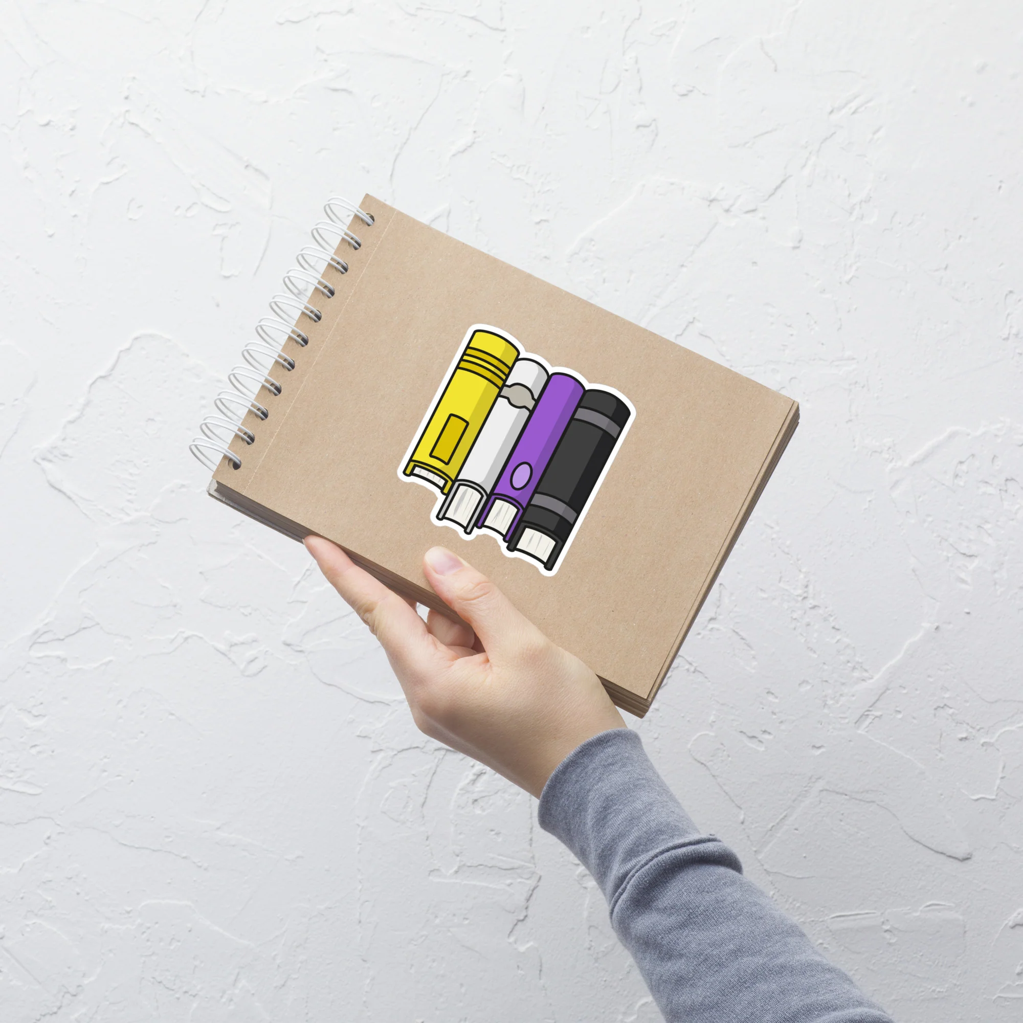 Non Binary Pride Flag Book Stack Sticker - Image 4