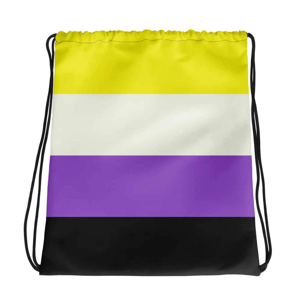 Non-Binary Pride Flag Drawstring Bag