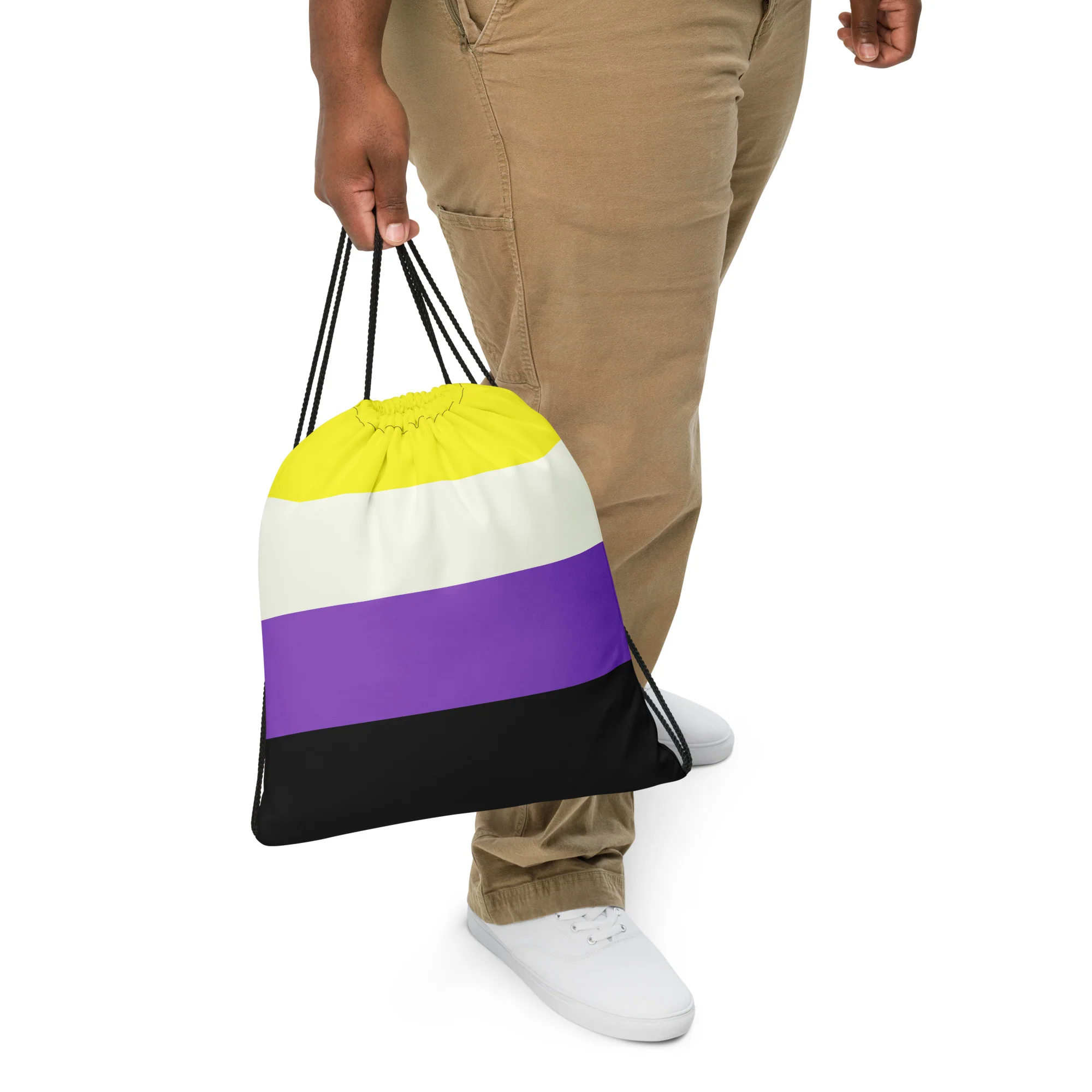 Non-Binary Pride Flag Drawstring Bag - Image 2