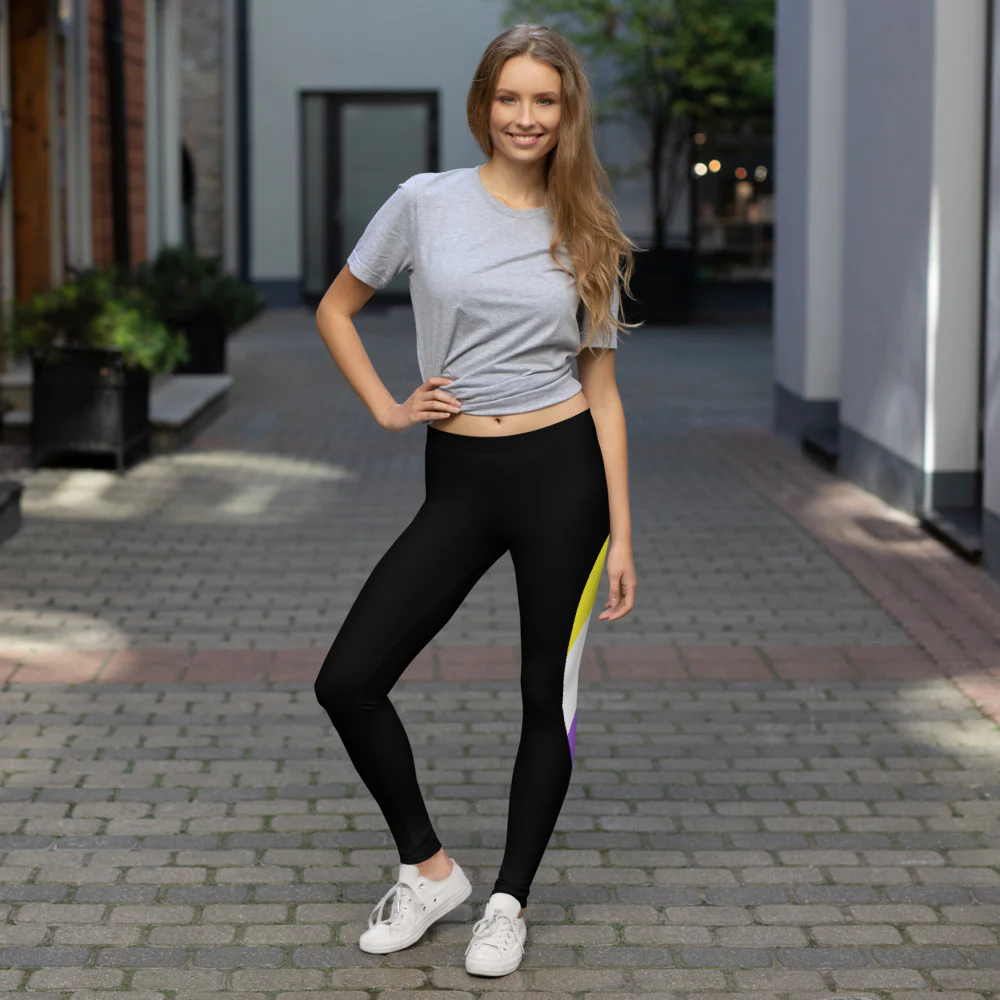 Non-Binary Pride Flag Dynamic Curve Leggings - Image 3
