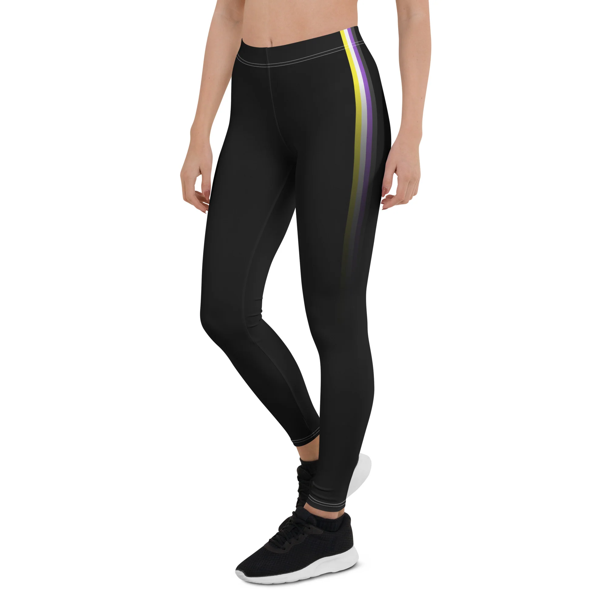 Non Binary Pride Flag Fade Black Leggings