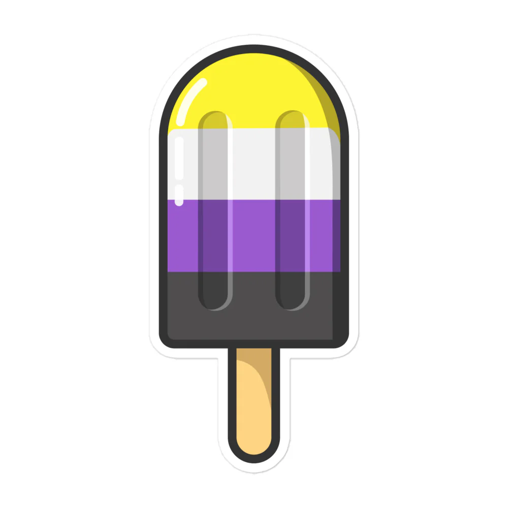 Non Binary Pride Flag Ice Pop Sticker