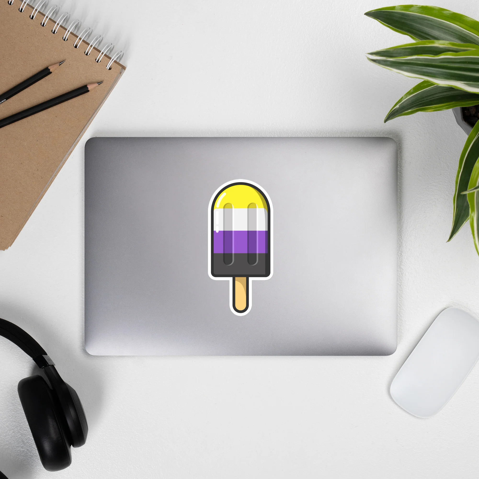 Non Binary Pride Flag Ice Pop Sticker - Image 6