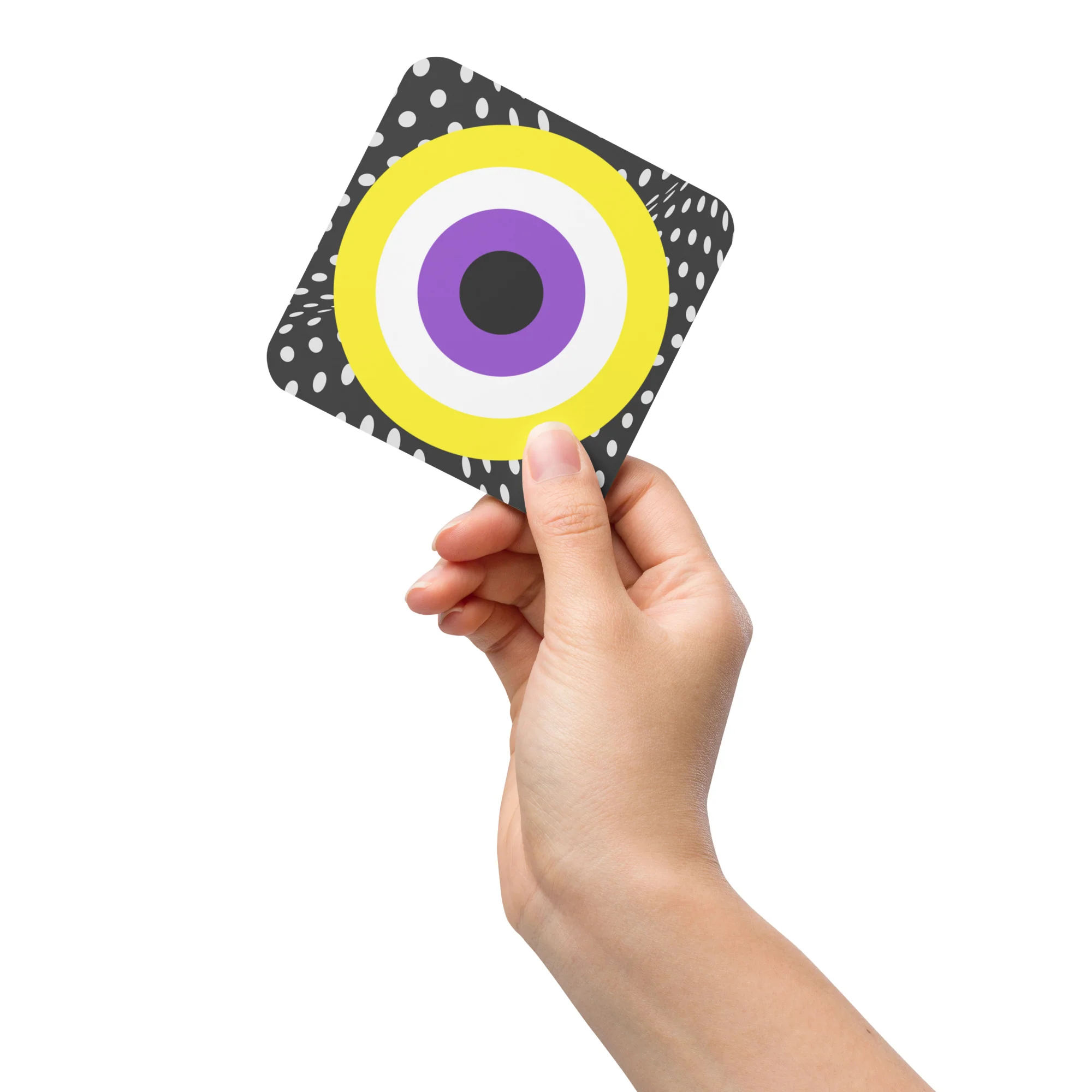 Non-Binary Pride Flag Roundel on Spots Coaster - Image 4