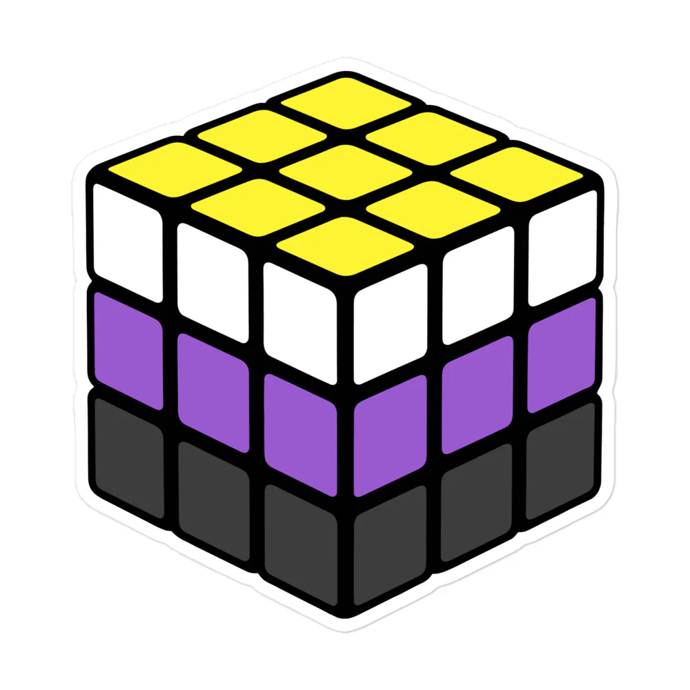 Non Binary Pride Flag Rubik’s Cube Sticker