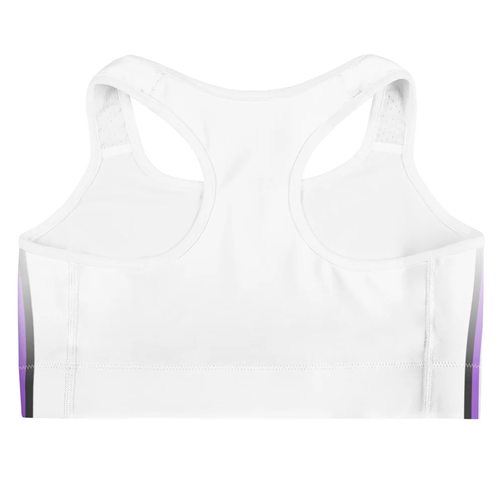 Non Binary Pride Flag Side Fade White Sports Bra - Image 8