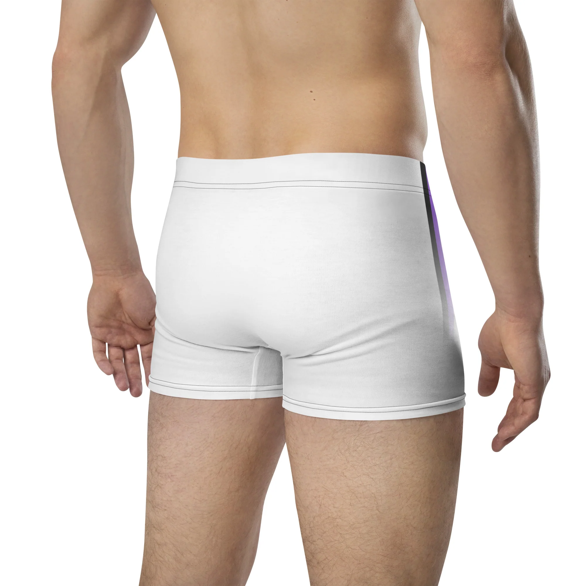 Non Binary Pride Flag Side Stripe Fade White Boxer Briefs - Image 5