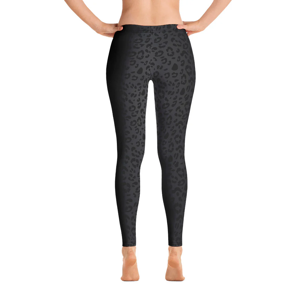 Non-Binary Pride Flash Black Leopard Print Leggings - Image 4