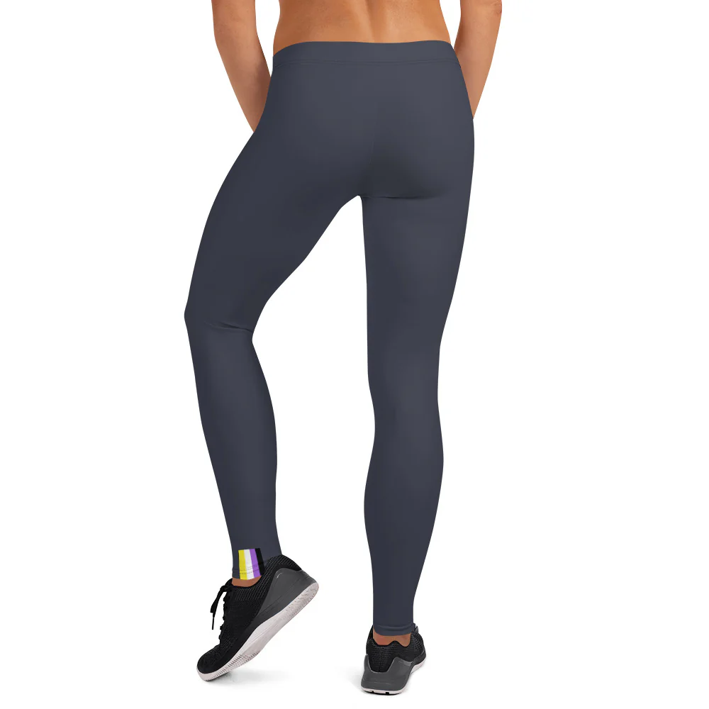 Non-Binary Pride Flash Blue Leggings - Image 3
