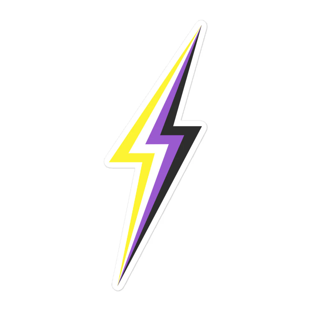 Non-Binary Pride Lightning Sticker