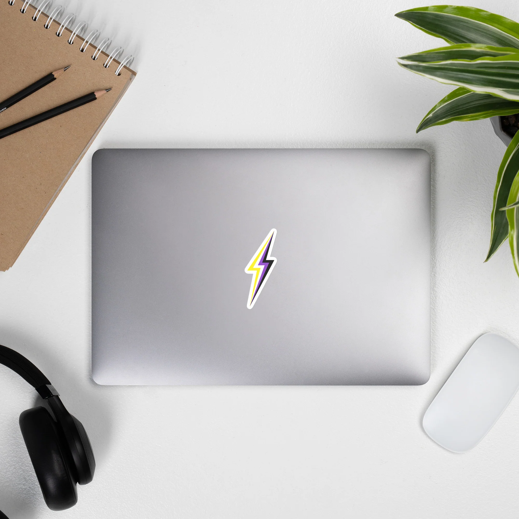 Non-Binary Pride Lightning Sticker - Image 2