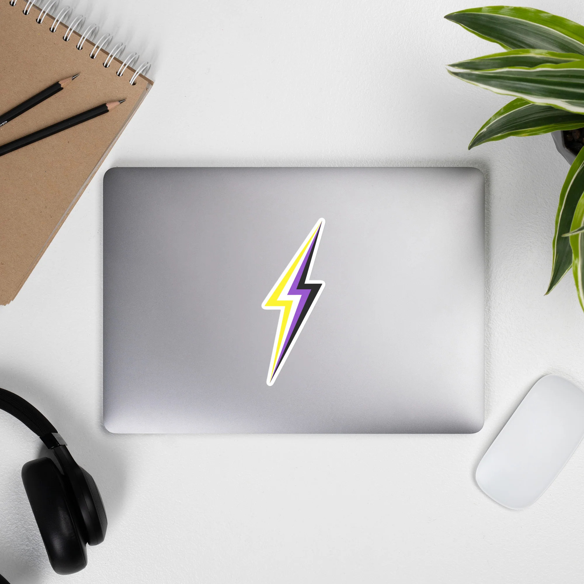 Non-Binary Pride Lightning Sticker - Image 4
