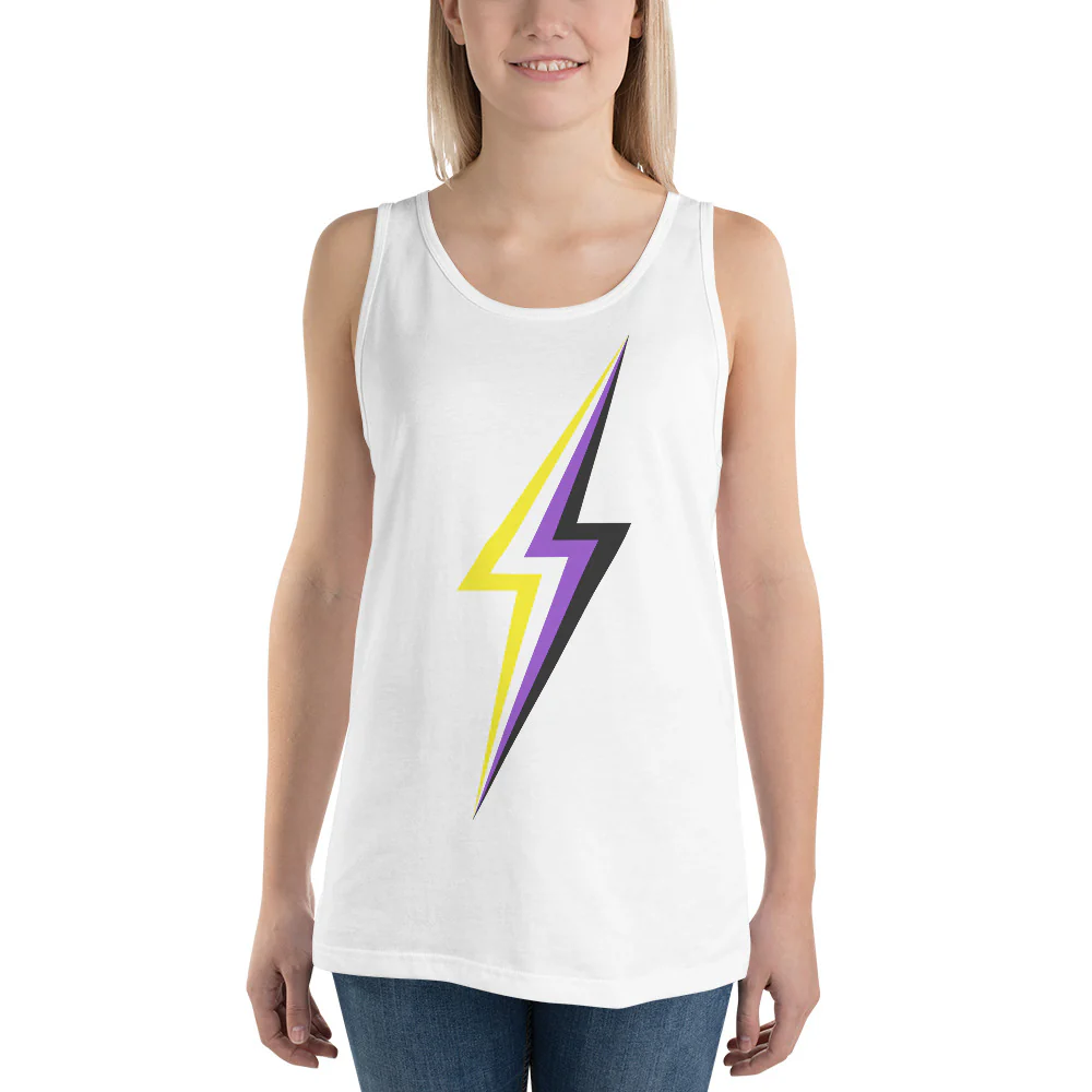 Non Binary Pride Lightning Tank Top - Image 2