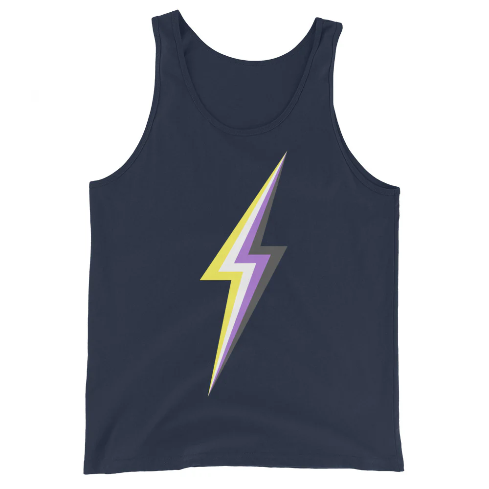 Non Binary Pride Lightning Tank Top - Image 3