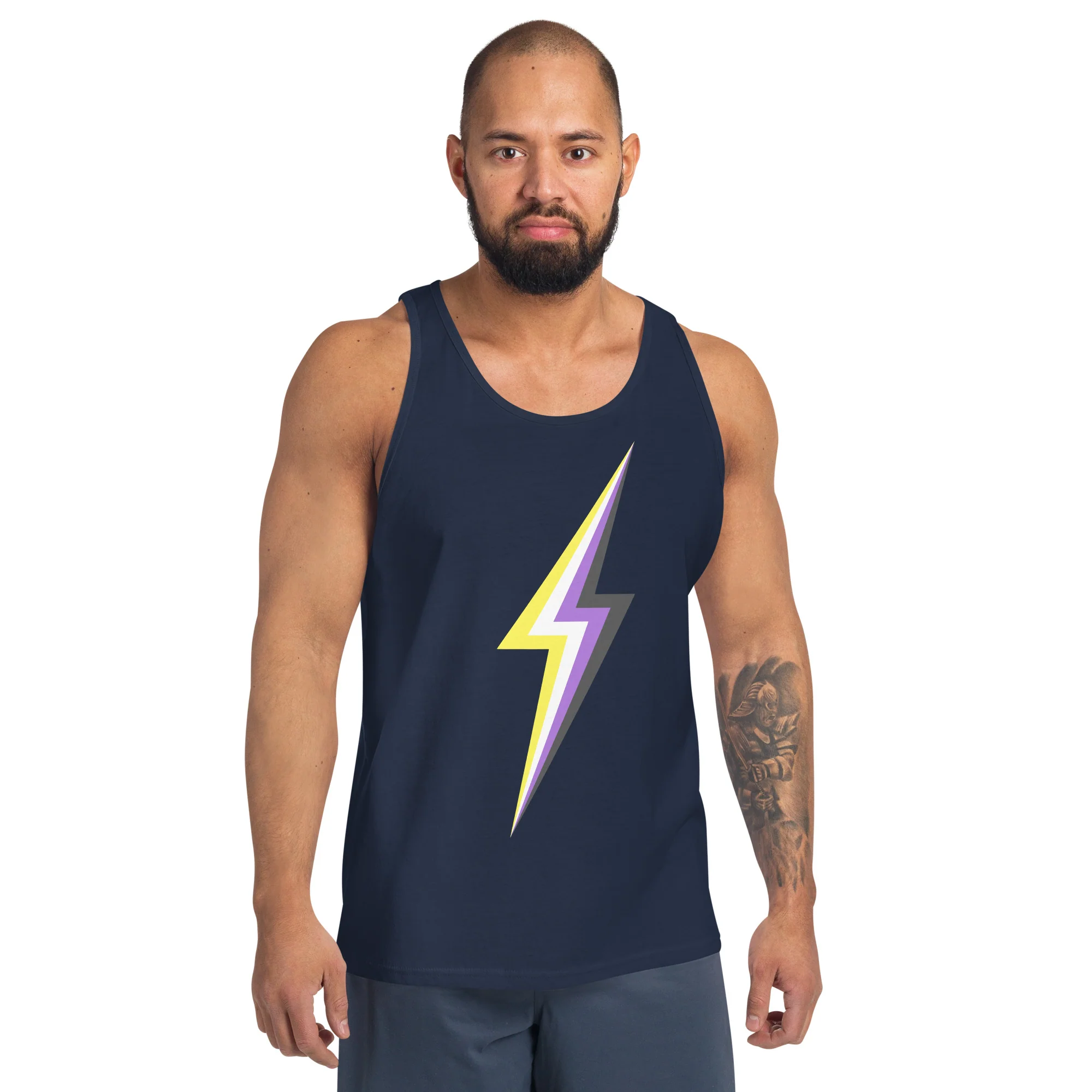 Non Binary Pride Lightning Tank Top - Image 4