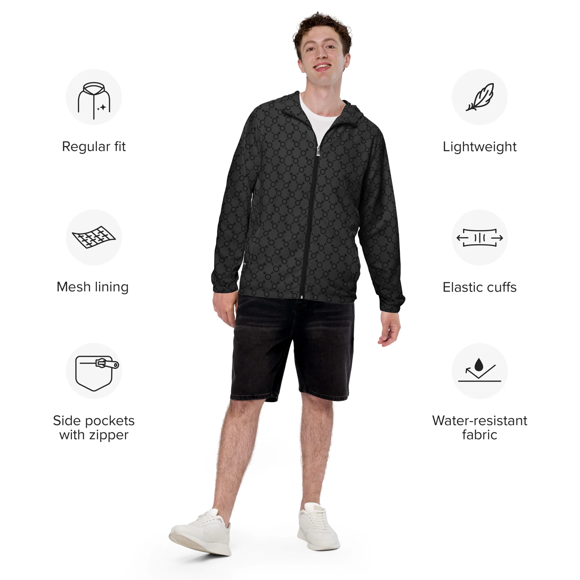Non-Binary Symbol Pattern Windbreaker - Image 3