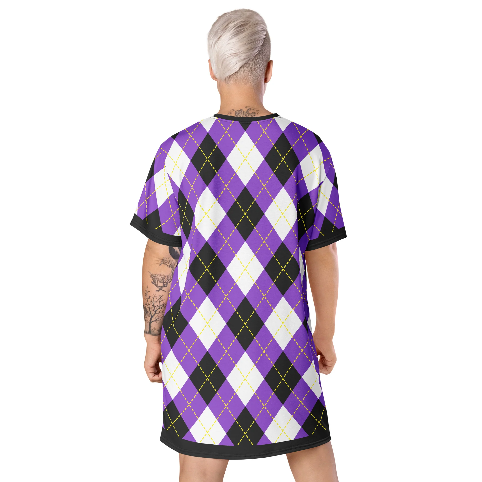 Non Binary Tartan (With Black trim) T-shirt Dress - Image 3