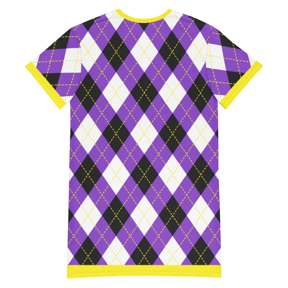Non Binary Tartan (With Yellow Trim) T-shirt dress - Image 3